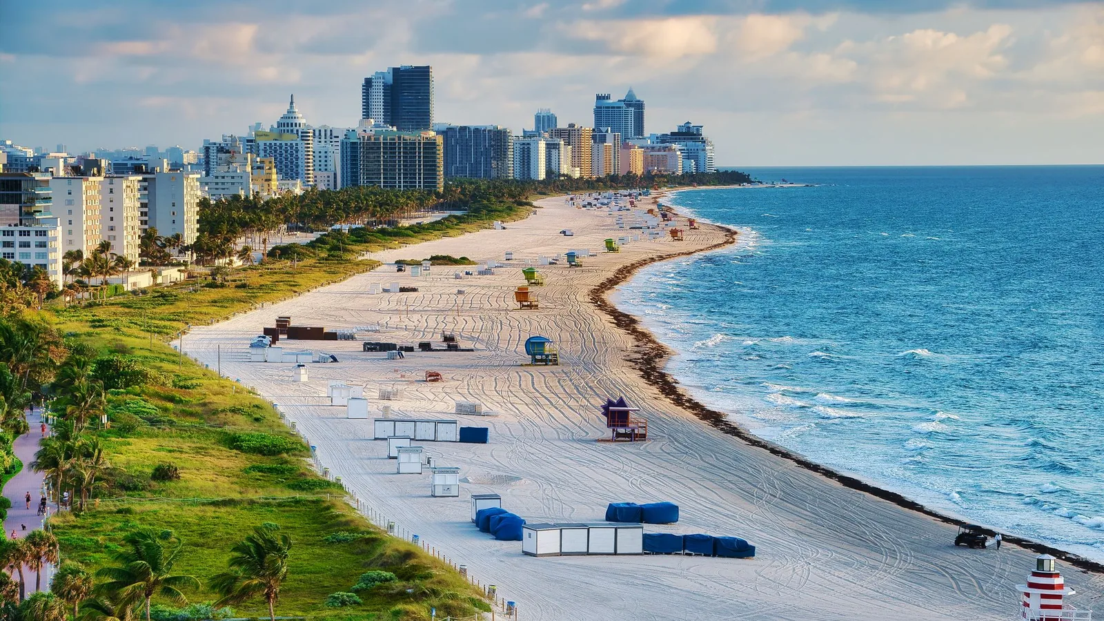 Miami Beach shoreline from the air