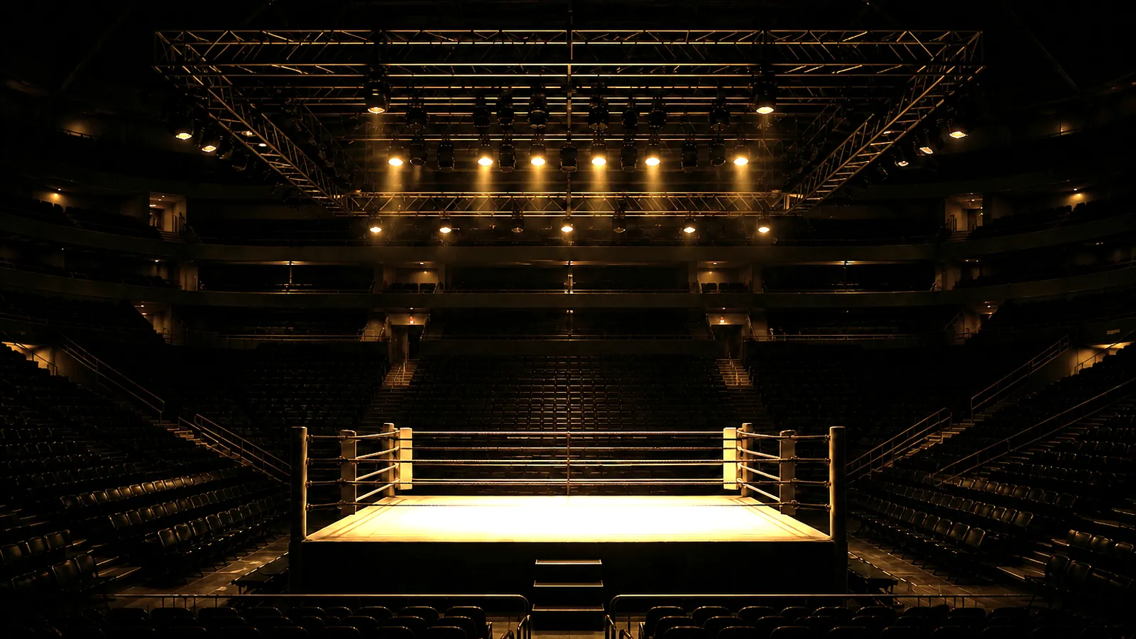 Boxing ring in an arena