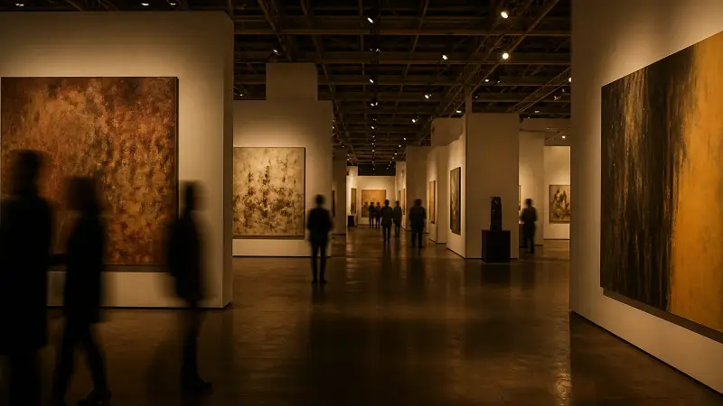 Contemporary art on a gallery wall