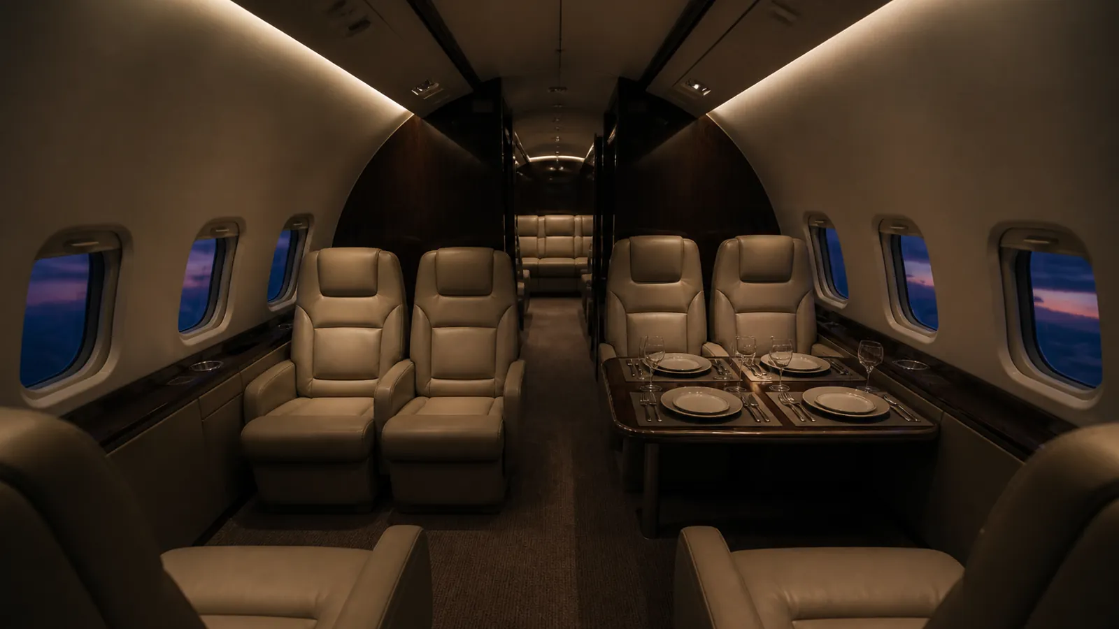 Heavy jet cabin