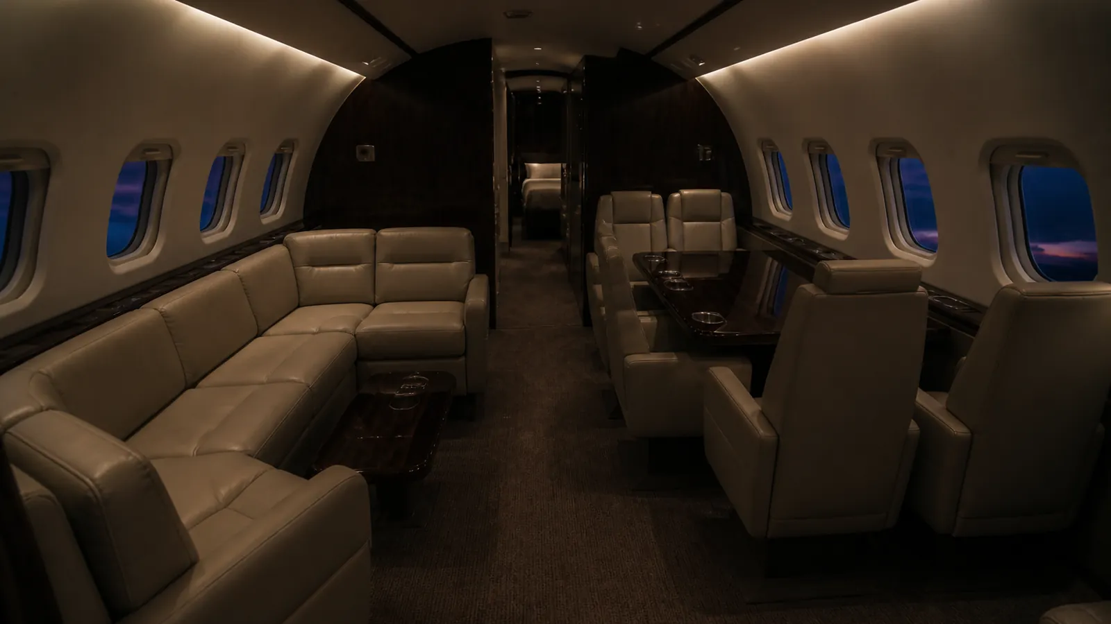 Ultra-long-range jet cabin