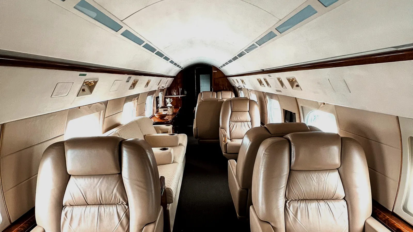 Cabin, illustrative of the class: stand-up headroom and a proper enclosed lavatory.