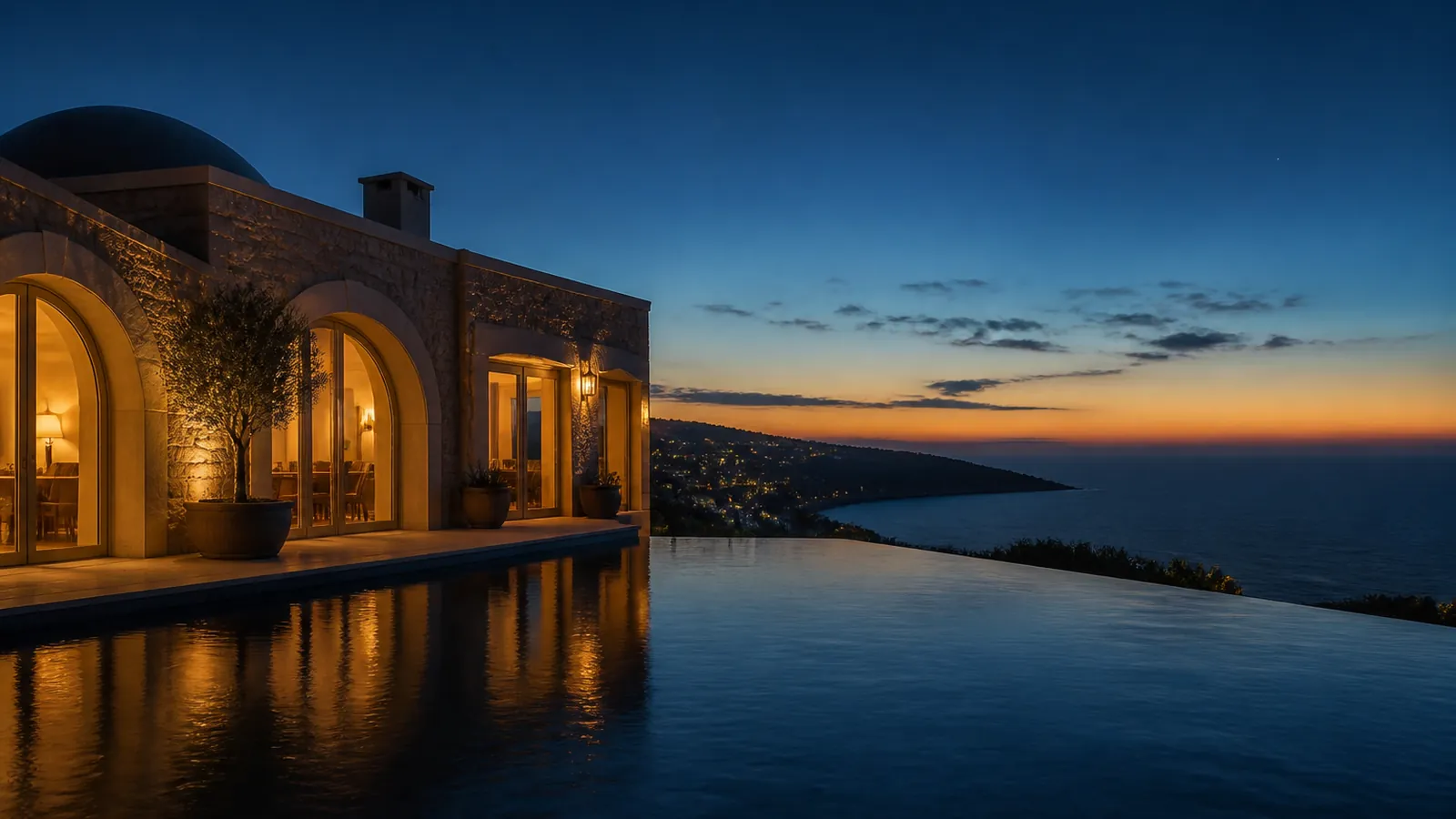 Infinity pool at a private villa