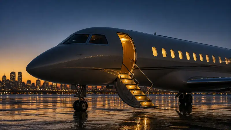 Private jets and helicopter transfers