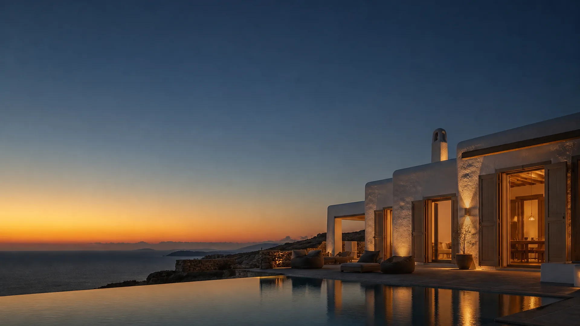 Mykonos town and coastline